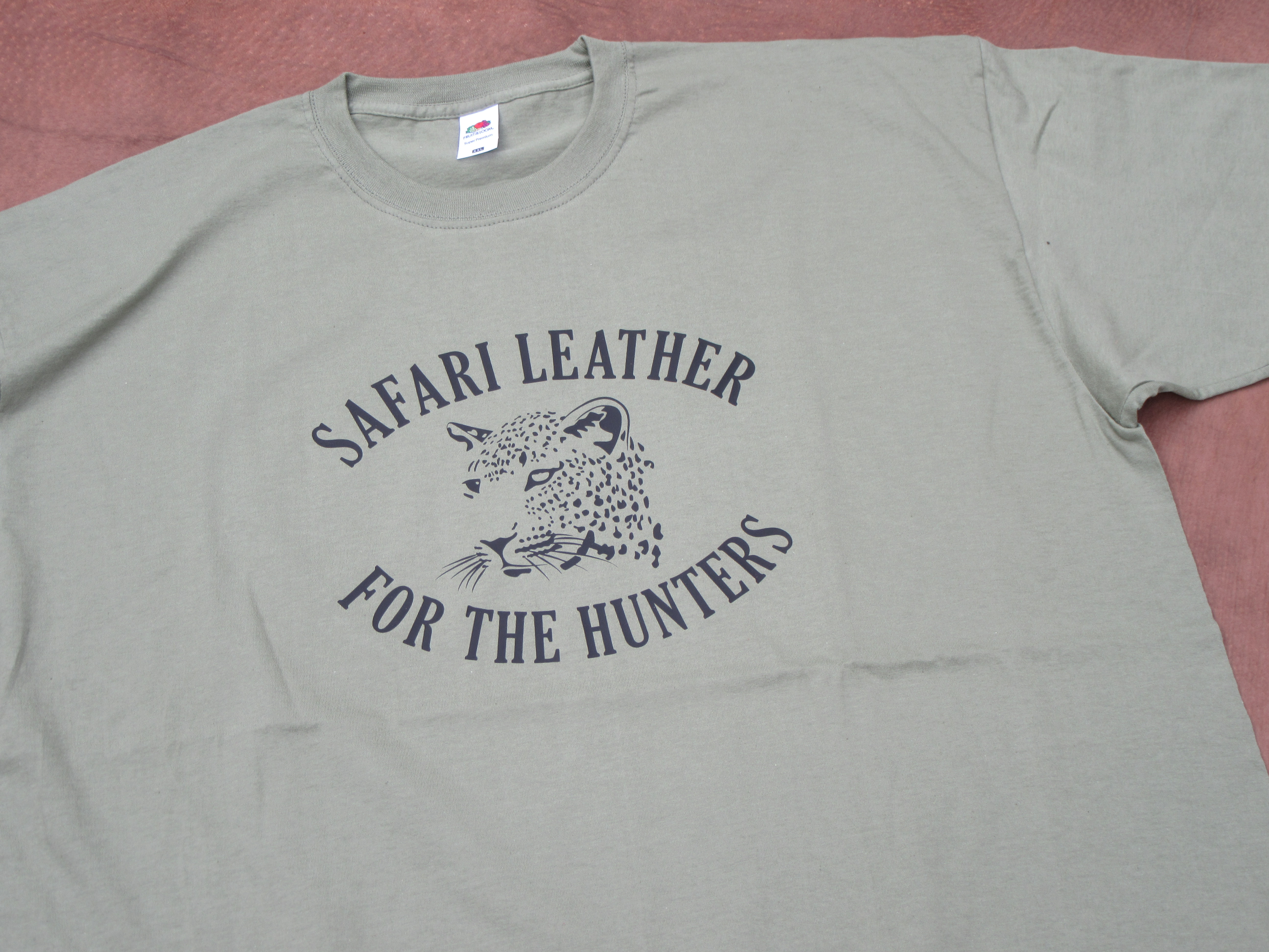 safari leather leopard t-shirt