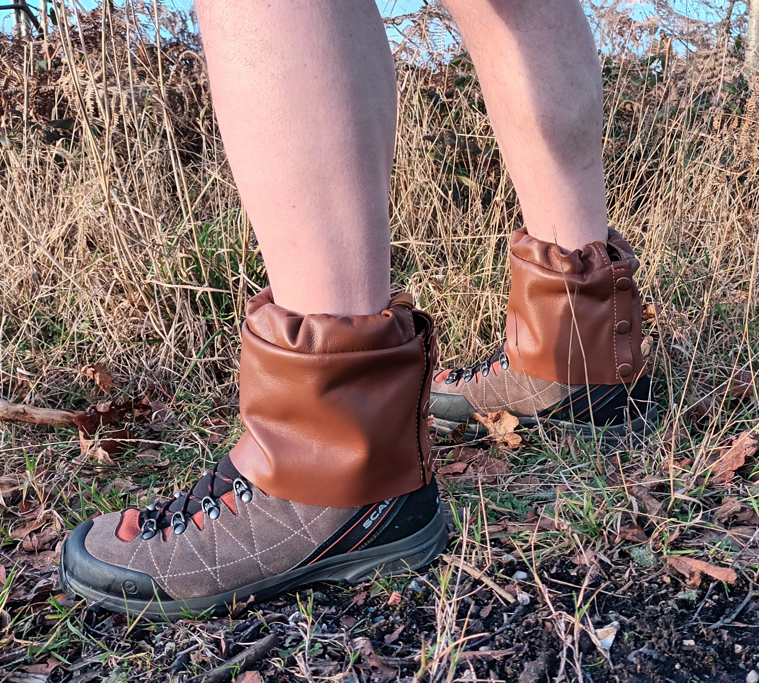 safari leather walking gaitors
